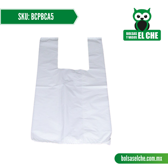 COD: BCPBCA5 - BOLSA TIPO CAMISETA PLASTICA BLANCA No. 5 - CONT. 1 KG