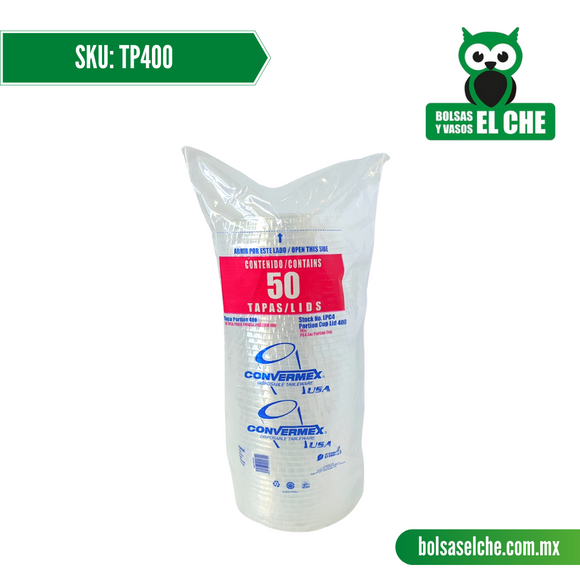 COD: TP400 - TAPA PORTION No. 400 - CONVERMEX - PAQUETE: 50 PZAS