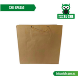 COD: BPKA50 - BOLSA DE PAPEL CON ASA COLOR CAFÉ KRAFT No. 50 - PAQ. CON 10 PZAS