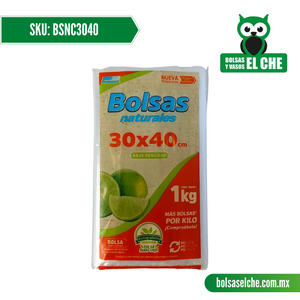 COD: BSNC3040 - BOLSA SUELTA NATURAL - 30CM X 40CM - CALIBRE 125 - CONT. 1 KG