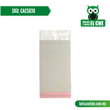 COD: CAC5030 - CELOFAN CON ADHESIVO Y CENEFA 5 CM X 30 CM PAQ. 100 PIEZAS