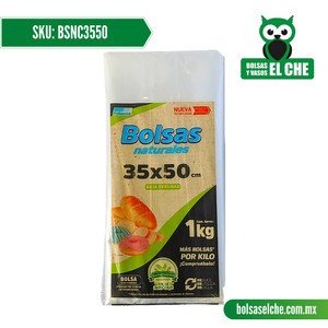 COD: BSNC3550 - BOLSA SUELTA NATURAL - 35CM X 50CM - CALIBRE 125 - CONT. 1 KG