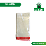 COD: CAC5030 - CELOFAN CON ADHESIVO Y CENEFA 5 CM X 30 CM PAQ. 100 PIEZAS