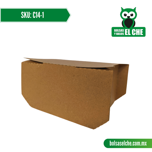 COD: C14-1 - CONTENEDOR CHICO MEDIDAS 12CM X 12CM X 8CM - CARTON - COLOR CAFÉ - PAQ. CON 25 PZAS