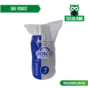 COD: VCBOS7 - VASO TRANSPARENTE DE 7 ONZAS - CRISTAL BOSCO - PAQUETE: 20 PZAS