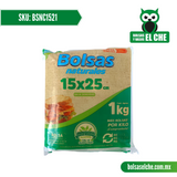 COD: BSNC1521 - BOLSA SUELTA NATURAL - 15CM X 21CM - CALIBRE 125 - CONT. 1 KG