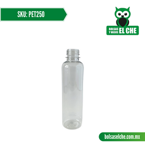 COD: PET250 - BOTELLA DE PET BOSTON CAPACIDAD DE 250ML - PAQUETE: 210 PZAS