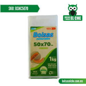 COD: BSNC5070 - BOLSA SUELTA NATURAL - 50CM X 70CM - CALIBRE 125 - CONT. 1 KG