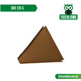 COD: C15-5 - CHAROLA - CARTON - COLOR CAFÉ No.5 TRIANGULAR PARA REBANADA DE PIZZA - PAQ. CON 25 PZAS