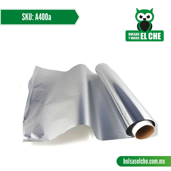 COD: A400A - ROLLO DE ALUMINIO - GRADO ALIMENTICIO - VENTA POR PIEZA - CAPACIDAD 400 MTS AZUL