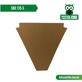 COD: C15-5 - CHAROLA - CARTON - COLOR CAFÉ No.5 TRIANGULAR PARA REBANADA DE PIZZA - PAQ. CON 25 PZAS