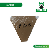 COD: C15-5 - CHAROLA - CARTON - COLOR CAFÉ No.5 TRIANGULAR PARA REBANADA DE PIZZA - PAQ. CON 25 PZAS