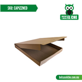 COD: CAPIZZMED - CAJA PARA PIZZA MEDIANO - DIAMETRO 13 PULGADAS - CARTON - COLOR CAFÉ