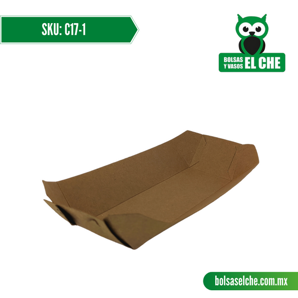 COD: C17-1 - CONTENEDOR CHICO No.1 MEDIDAS 15CM X 5CM X 3.5CM - CARTON - COLOR CAFÉ - PAQ. CON 25 PZAS.