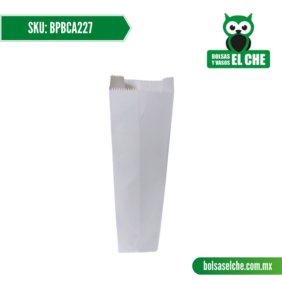 COD: BPBCA227 - BOLSA DE PAPEL BLANCO No 227 - PAQ. CON 100 PZAS