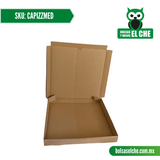 COD: CAPIZZMED - CAJA PARA PIZZA MEDIANO - DIAMETRO 13 PULGADAS - CARTON - COLOR CAFÉ