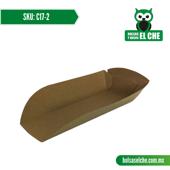 COD: C17-2 - CONTENEDOR MEDIANO No.2 MEDIDAS 17CM X 5.5CM X 4CM - CARTON - COLOR CAFÉ - PAQ. CON 25 PZAS.