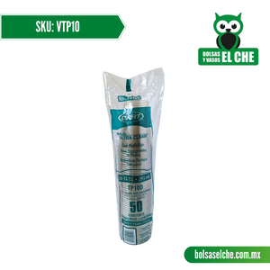 COD: VTP10 - VASO TRANSPARENTE DE 10 ONZAS - PAQUETE: 50 PZAS