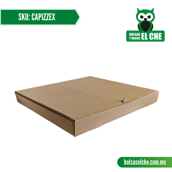 COD: CAPIZZEX - CAJA PARA PIZZA EXTRAGRANDE DIAMETRO 16 PULGADAS - CARTON - COLOR CAFÉ