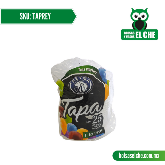 COD: TAPREY - TAPA PLASTICO TRANSPARENTE - REYMA - PAQUETE: 25 PZAS