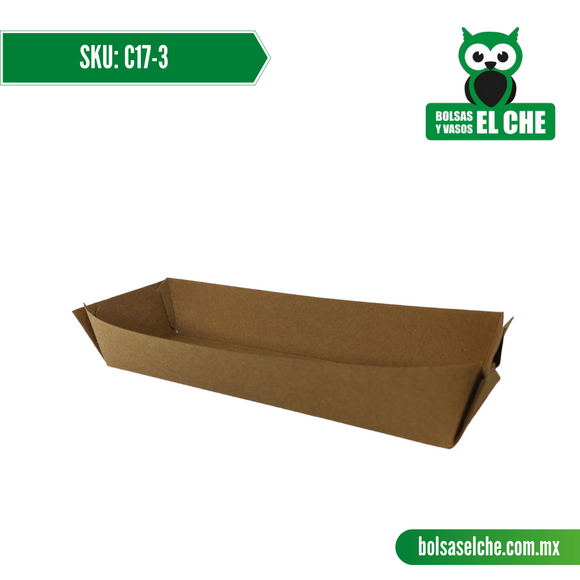 COD: C17-3 - CONTENEDOR GRANDE No.3 MEDIDAS 18CM X 6CM X 4CM - CARTON - COLOR CAFÉ - PAQ. CON 25 PZAS.