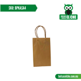 COD: BPKASA4 - BOLSA DE PAPEL CON ASA COLOR CAFÉ KRAFT No. 4 - CONTENIDO: 10 PZAS.