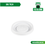 COD: TVL34 - TAPA TRANSPARENTE PLANA COLOR BLANCO - VENTE - PAQUETE: 100 PZAS