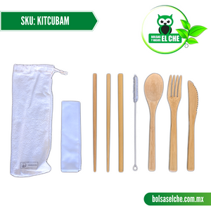 COD:KITCUBAM - KIT TENEDOR, CUCHILLO, CUCHARA, POPOTE SERVILLETA