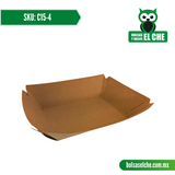 COD: C15-4 - CHAROLA - CARTON - COLOR CAFÉ No.4 MEDIDAS 16CM X 10CM X 6CM - PAQ. CON 25 PZAS