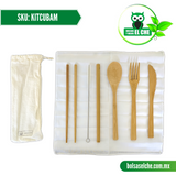 COD:KITCUBAM - KIT TENEDOR, CUCHILLO, CUCHARA, POPOTE SERVILLETA