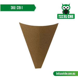 COD: C19-1 - CONO PARA CREPA No. 1 - CARTON - COLOR CAFÉ - - PAQ. CON 25 PZAS.