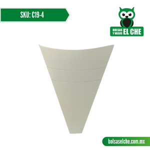 COD: C19-4 - CONO PARA CREPA No. 4 - CARTON - COLOR BLANCO - PAQ. CON 25 PZAS.