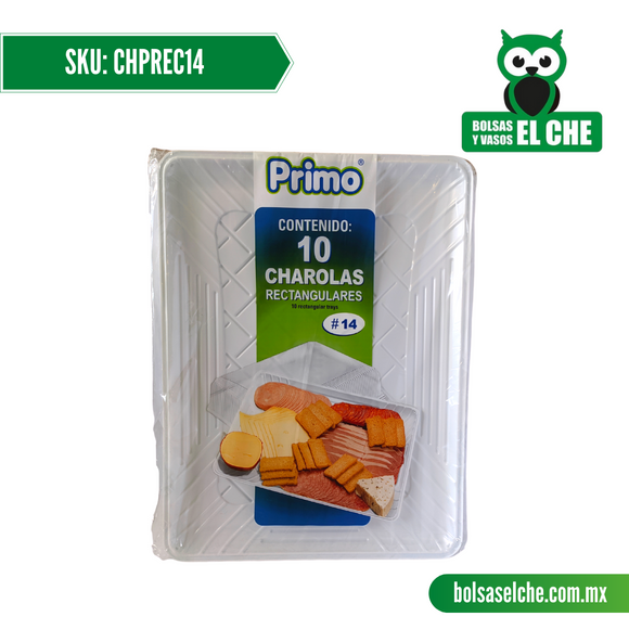 COD: CHPREC14 - CHAROLA RECTANGULAR No. 14 - PAQ. CON 10 PZS