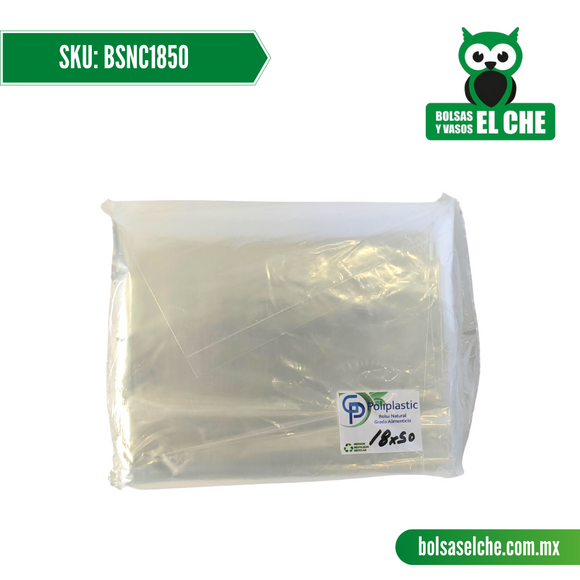 COD: BSNC1850 - BOLSA SUELTA NATURAL - 18CM X 50CM - CALIBRE 125 - CONT. 1 KG