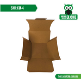 COD: C14-4 - CONTENEDOR MEDIANO MEDIDAS 13CM X 13CM X 10CM - CARTON - COLOR CAFÉ - PAQ. CON 25 PZAS