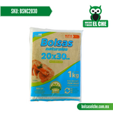 COD: BSNC2030 - BOLSA SUELTA NATURAL - 20CM X 30CM - CALIBRE 125 - CONT. 1 KG