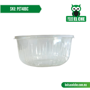 COD: PET48BC - BOWL DE 48 ONZAS - TRANSPARENTE - PAQ CON 63 PZAS.