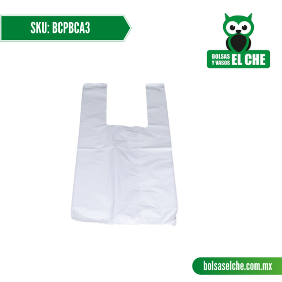 COD: BCPBCA3 - BOLSA TIPO CAMISETA PLASTICA BLANCA No. 3 - CONT. 1 KG