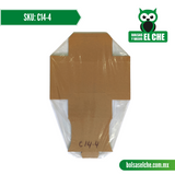 COD: C14-4 - CONTENEDOR MEDIANO MEDIDAS 13CM X 13CM X 10CM - CARTON - COLOR CAFÉ - PAQ. CON 25 PZAS