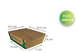 COD: CH11-7-4 - CHAROLA No. 2 MEDIDAS: 11CM LARGO X 7CM ANCHO X 4CM ALTO - ECOLOGICO - PAQ. CON 25 PZS