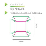 COD: CH11-12-4 - CHAROLA No. 3 MEDIDAS: 14CM LARGO X 12CM ANCHO X 4CM ALTO - ECOLOGICO - PAQ. CON 25 PZS