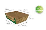 COD: CH16-10-6 - CHAROLA No. 4 MEDIDAS: 16CM LARGO X 10CM ANCHO X 6CM ALTO - ECOLOGICO - PAQ. CON 25 PZS