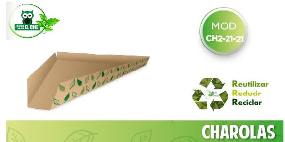 COD: CH2-21-2 - CHAROLA PARA REBANADA DE PIZZA No. 9 - ECOLOGICO - PAQ. CON 25 PZS